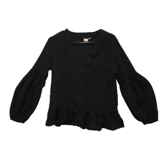 Gap Tops - Black Gap Blouse Puff bell sleeve drop shoulder